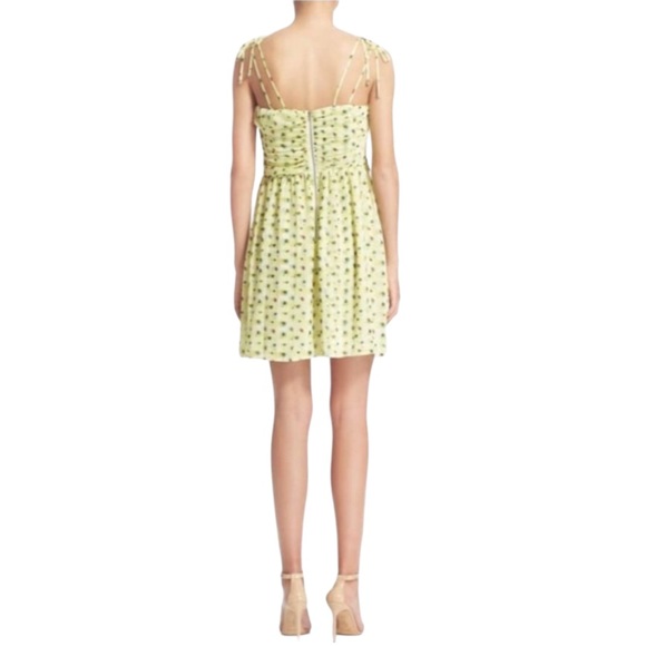 THE KOOPLES Anemone on Chiffon Babydoll Sleeveless Sweetheart Neck Dress, Yellow - Picture 7 of 8